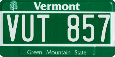VT license plate VUT857