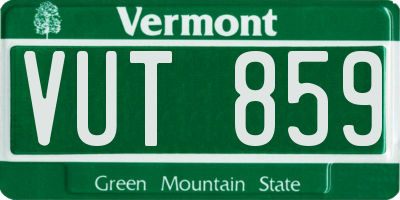 VT license plate VUT859