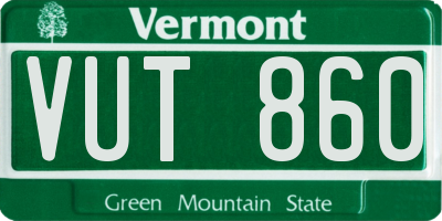 VT license plate VUT860