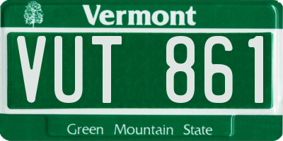 VT license plate VUT861