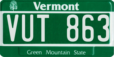 VT license plate VUT863