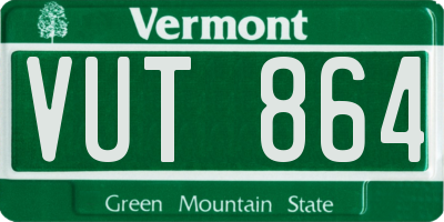 VT license plate VUT864