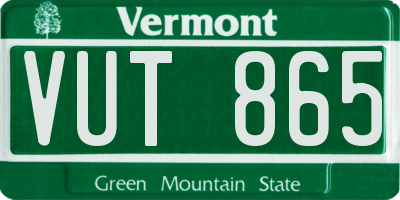 VT license plate VUT865
