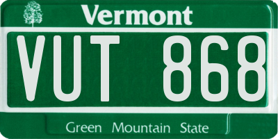 VT license plate VUT868