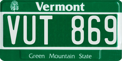 VT license plate VUT869