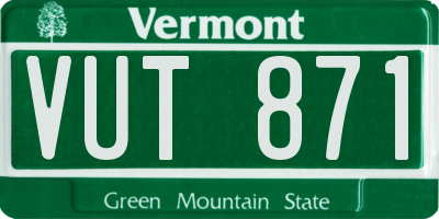 VT license plate VUT871