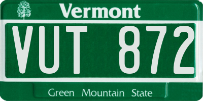 VT license plate VUT872