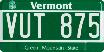 VT license plate VUT875