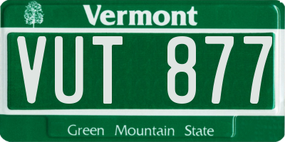VT license plate VUT877
