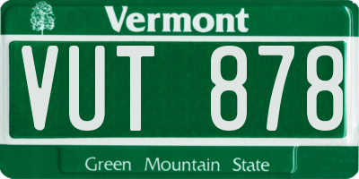VT license plate VUT878