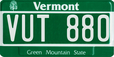 VT license plate VUT880