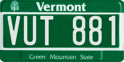 VT license plate VUT881