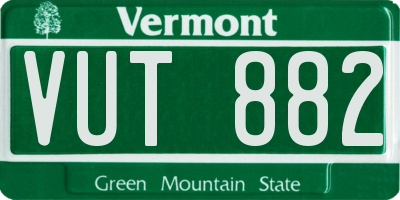 VT license plate VUT882