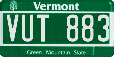 VT license plate VUT883