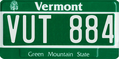 VT license plate VUT884