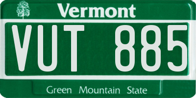 VT license plate VUT885