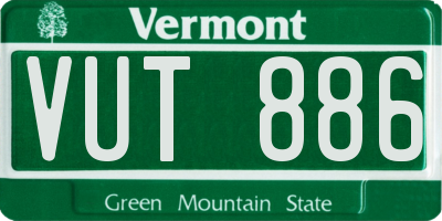 VT license plate VUT886
