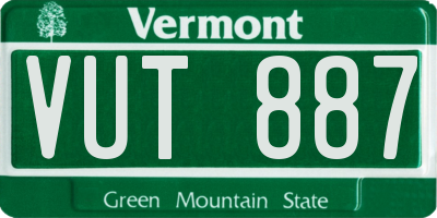 VT license plate VUT887