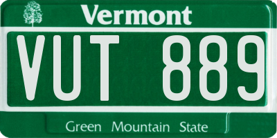 VT license plate VUT889