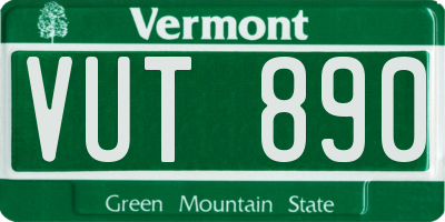 VT license plate VUT890