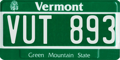 VT license plate VUT893