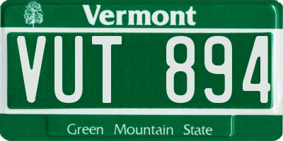 VT license plate VUT894