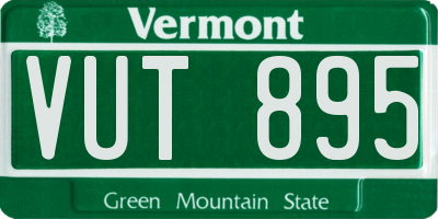 VT license plate VUT895