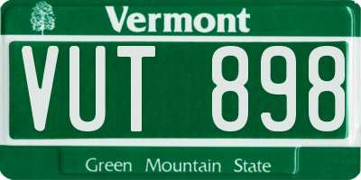 VT license plate VUT898