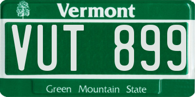 VT license plate VUT899