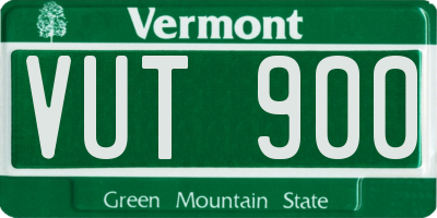 VT license plate VUT900