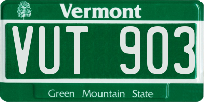 VT license plate VUT903