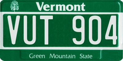VT license plate VUT904
