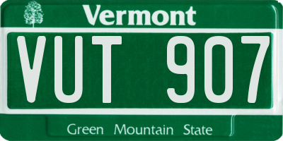 VT license plate VUT907