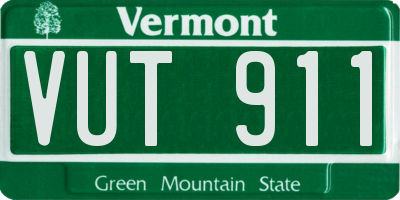 VT license plate VUT911