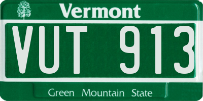 VT license plate VUT913