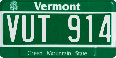 VT license plate VUT914