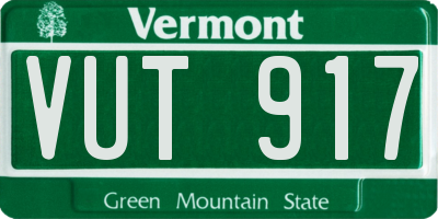 VT license plate VUT917