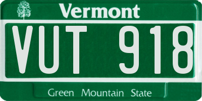 VT license plate VUT918
