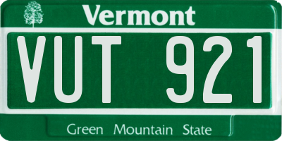 VT license plate VUT921