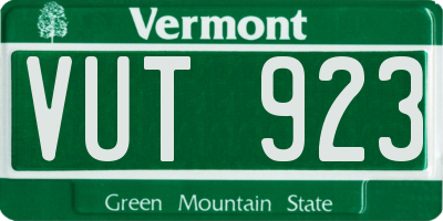 VT license plate VUT923