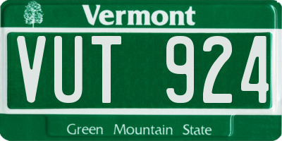 VT license plate VUT924