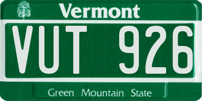 VT license plate VUT926