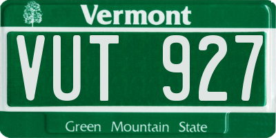 VT license plate VUT927