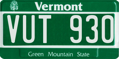 VT license plate VUT930
