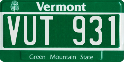 VT license plate VUT931
