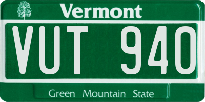 VT license plate VUT940