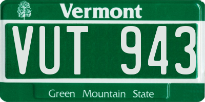 VT license plate VUT943