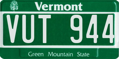 VT license plate VUT944