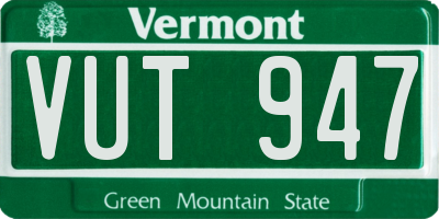 VT license plate VUT947