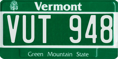 VT license plate VUT948